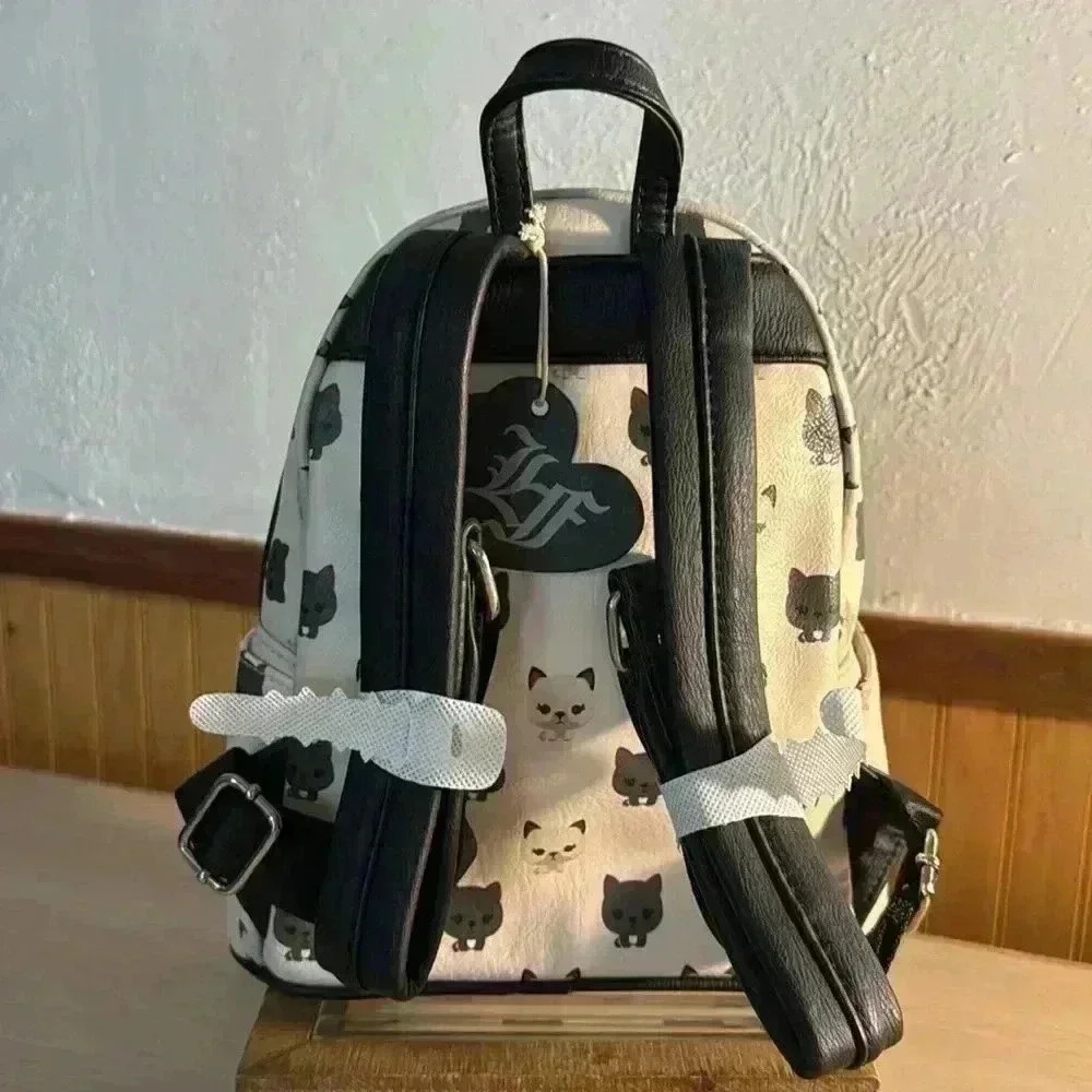 Loungefly Cat Print Faux Leather Mini Backpack/Purse. - Picture 3 of 5